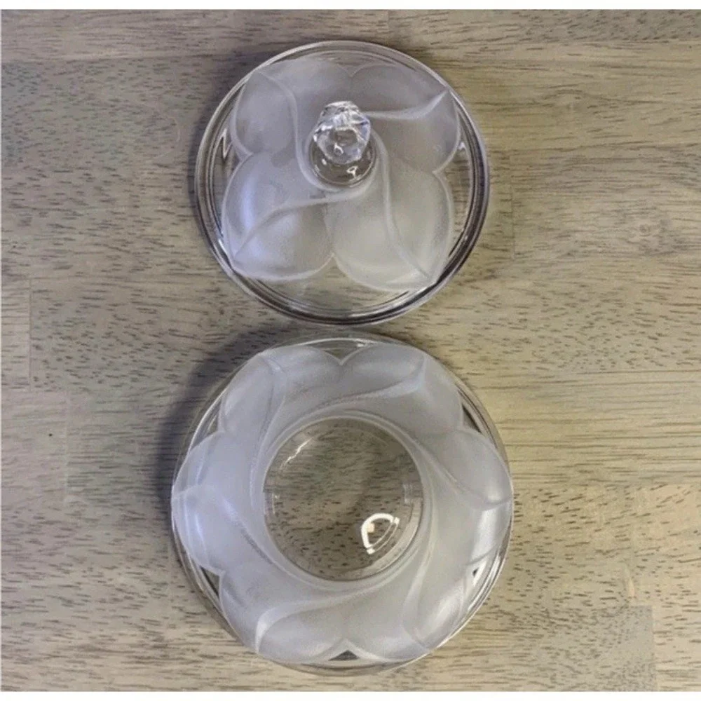 Vintage Cristal D'Arques *Clear & Frosted* Leaded Crystal Candy Dish With Lid